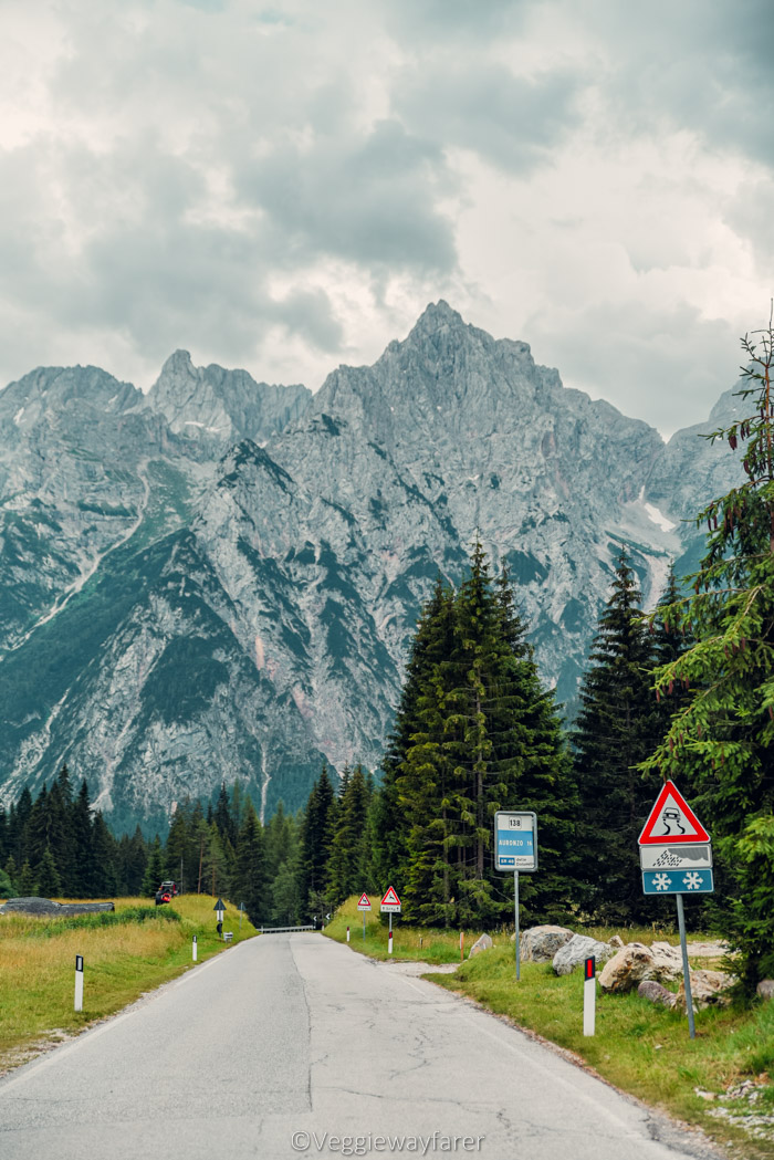 a road leading to the dolomites