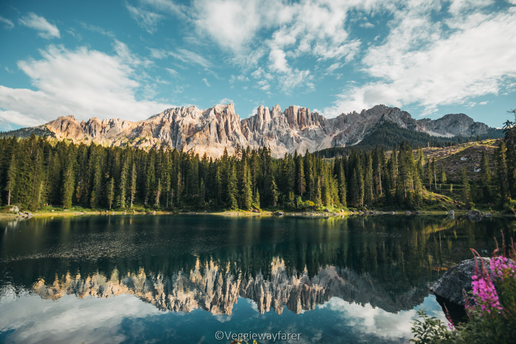 Karersee in the dolomites in northern italy