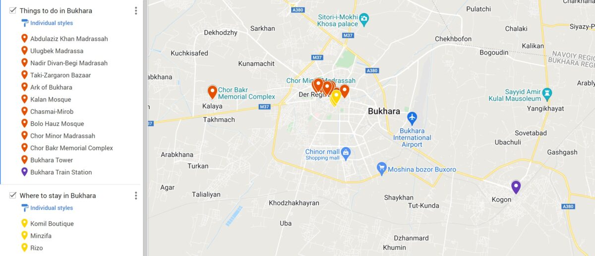 Map of Bukhara