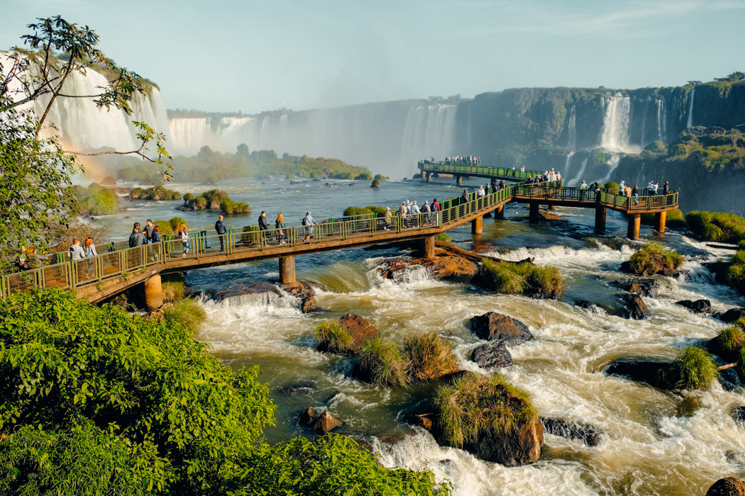 Brazil Foz do Iguacu - Iguazu Falls - Las Cataratas del Iguazu observation platform
