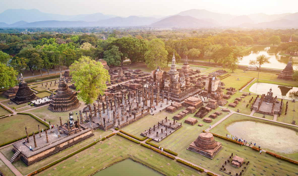 Sukhothai temples in Sukhothai Thailand