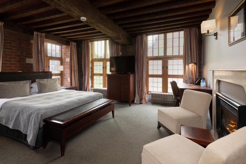 Martin's Klooster inside the 16th century building showing a bedroom used as a recommendation for where to stay in Belgium