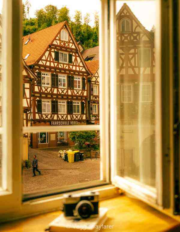 Views of a halftimbered house on the main square of Calw Germany