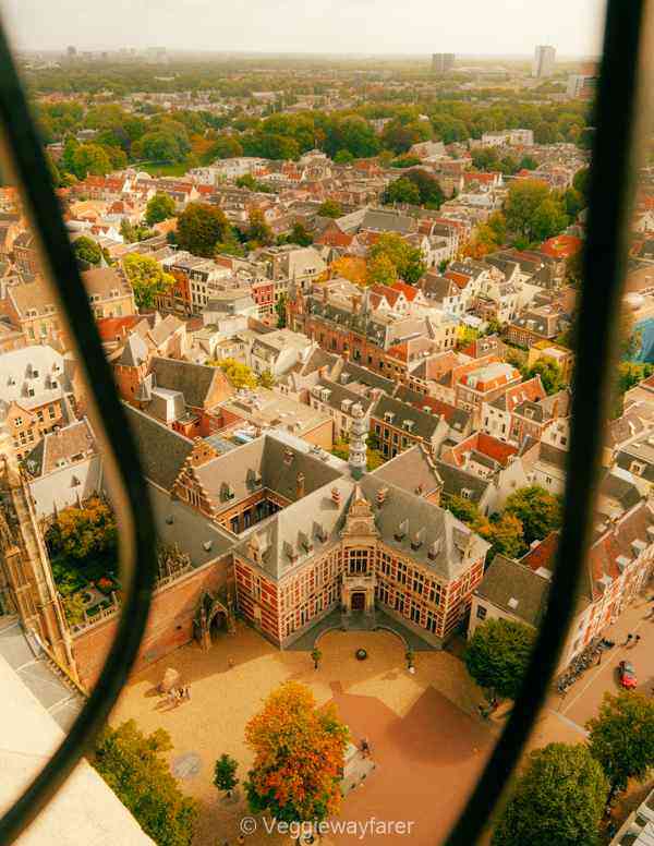 aerial view of Utrecht with a view of the Domplein
